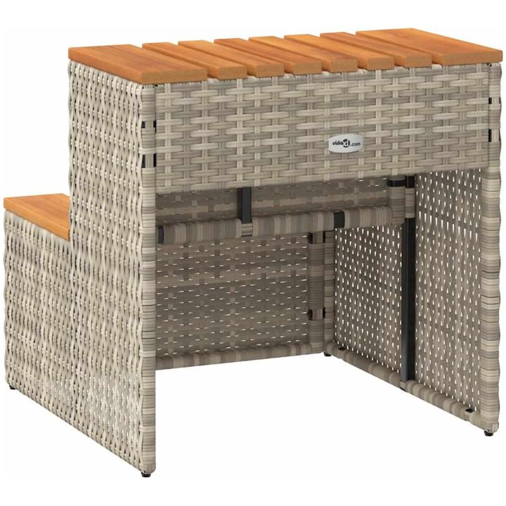 Badtunna Step ljusgrå konstrotting solid akacia vidaXL 50 x 50 x 50.5 cm – bild 6