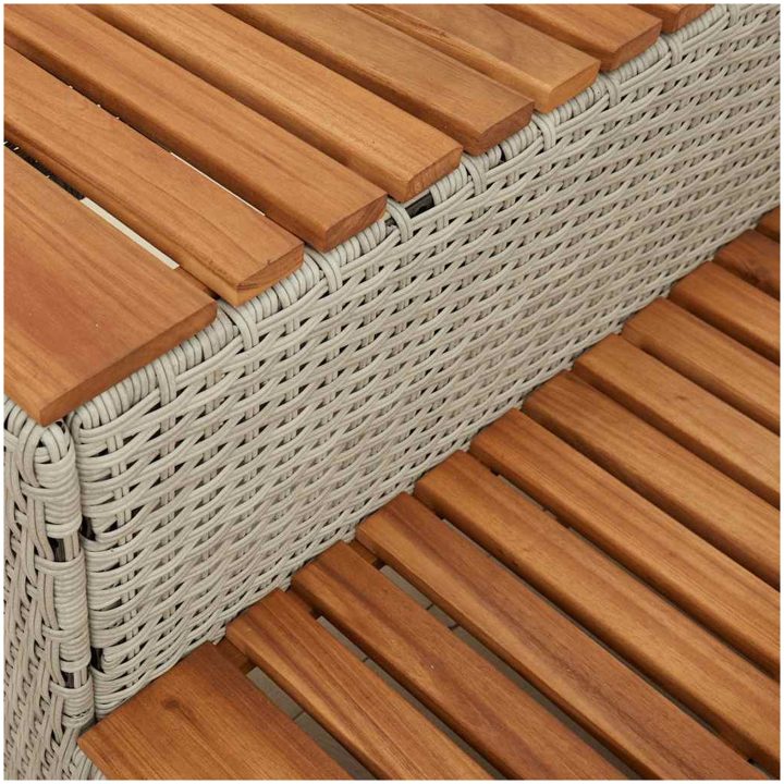 Badtunna Step ljusgrå konstrotting solid akacia vidaXL 50 x 50 x 50.5 cm – bild 8