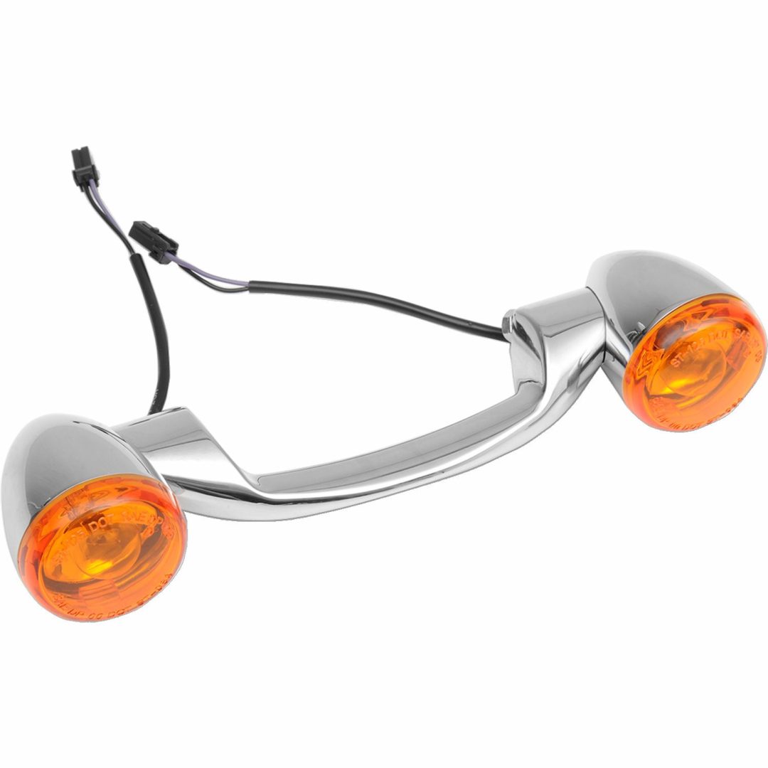 Bakblinkersats Bullet-style Orange/Krom DRAG SPECIALTIES TURN SGNLS BLT RR FLT