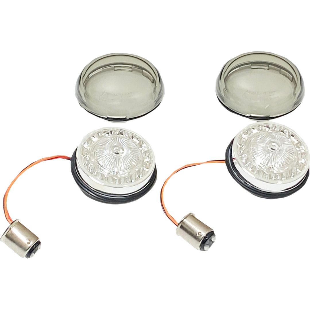 Bakblinkersinsats Probeam® Röd Ring Led Rök/Chrome CUSTOM DYNAMICS Blinkersinsats
