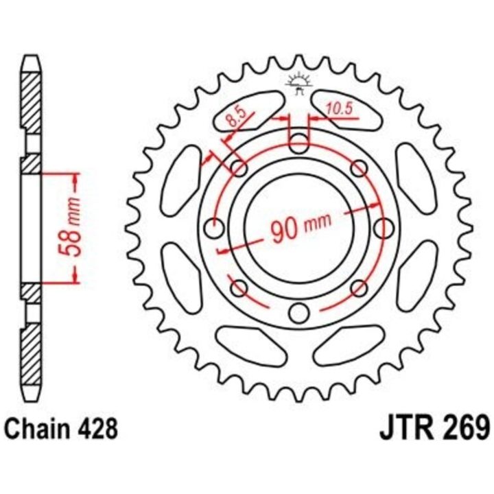 Bakdrev 269 Standard Stål JT SPROCKETS – bild 2