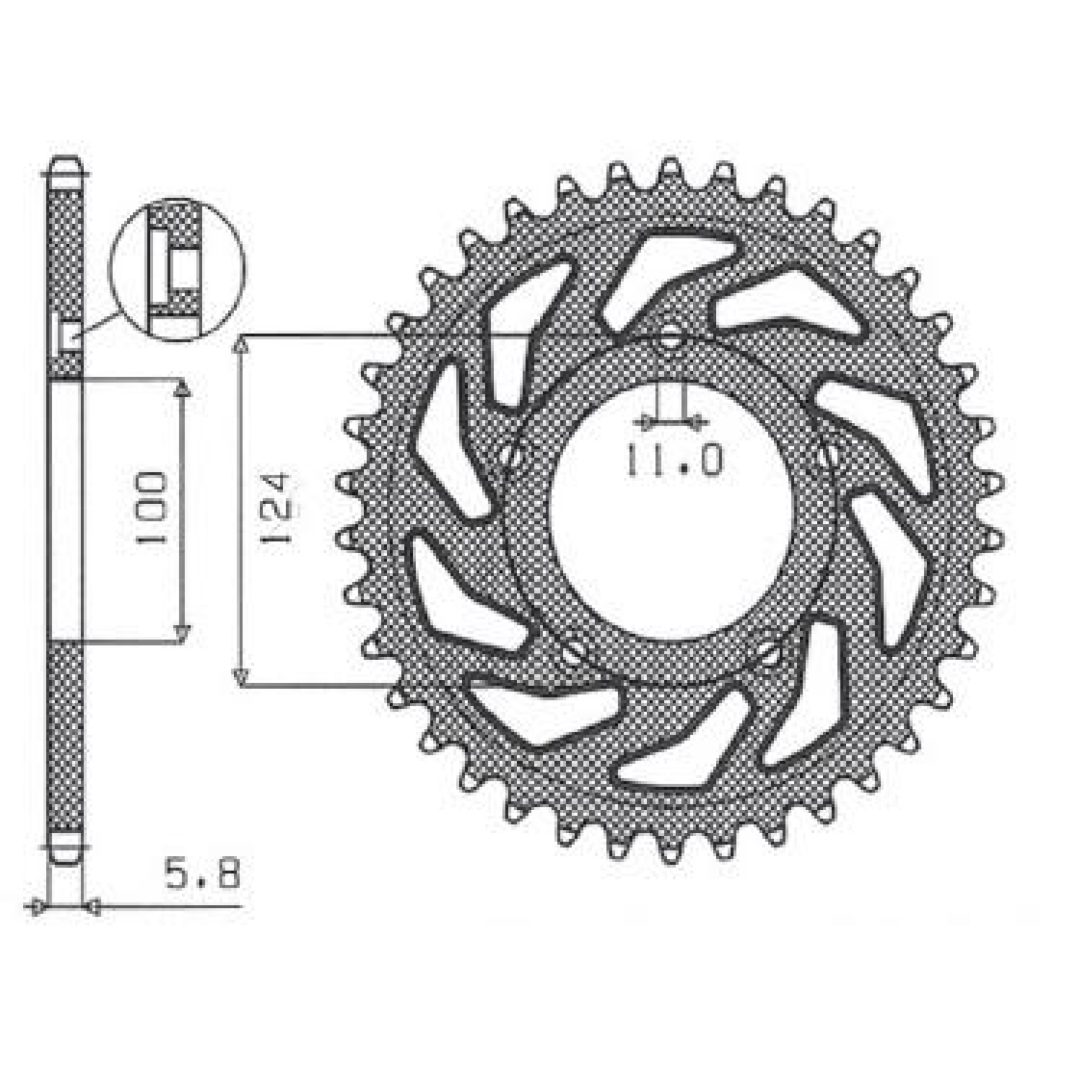 Bakdrev 428 Alu 7075 SUNSTAR Kedjehjul
