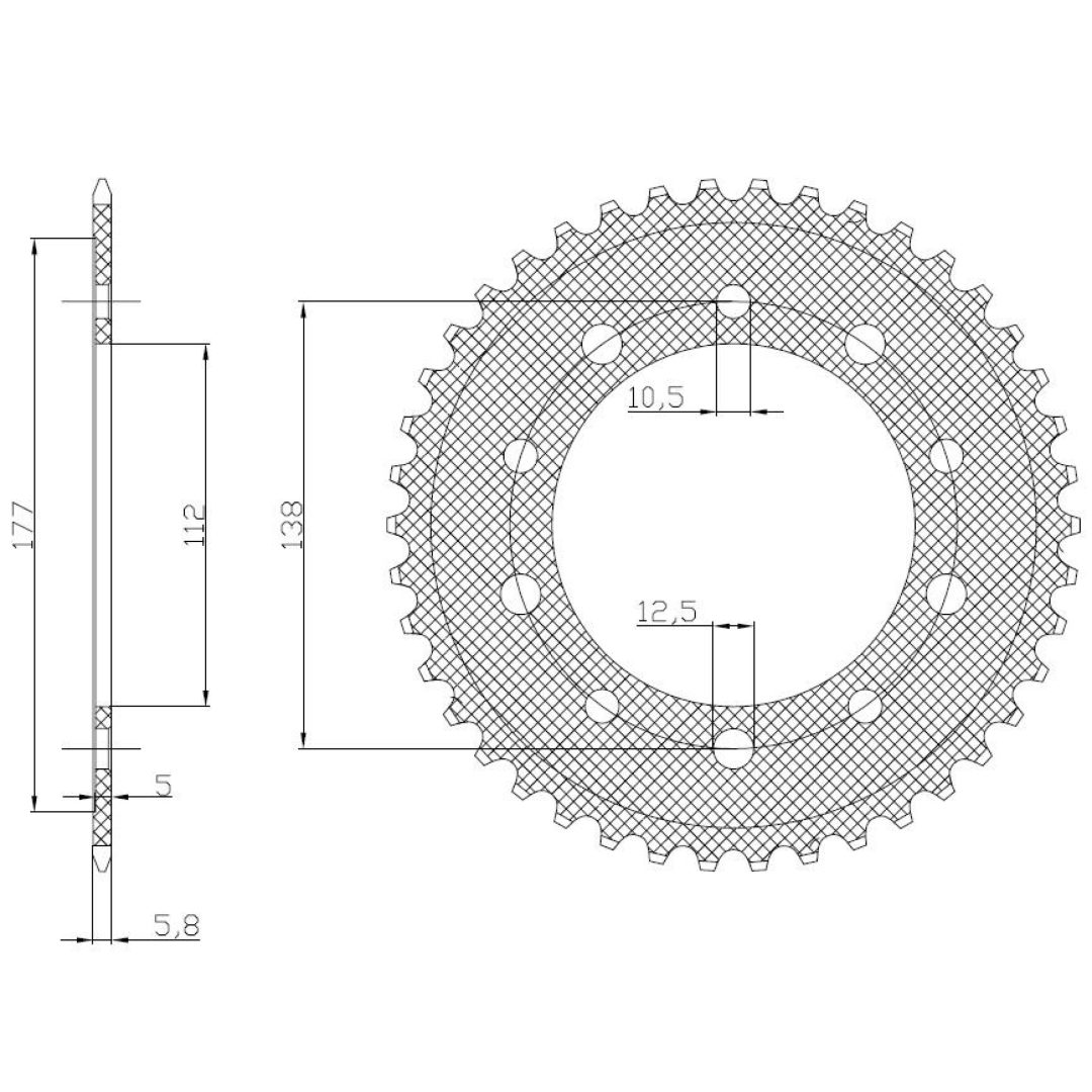 Bakdrev 428 Alu 7075 SUNSTAR Kedjehjul