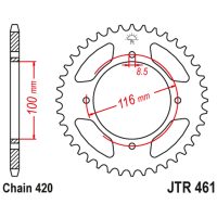 Bakdrev Aluminium 7075 T6 Svart JTA461.50BLK JT