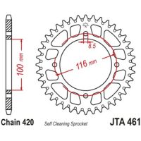 Bakdrev Aluminium JT SPROCKETS Svart