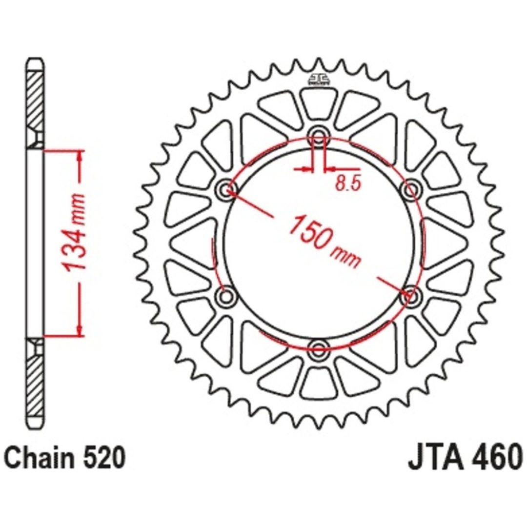 Bakdrev Aluminium Lättviktig Svart JT SPROCKETS