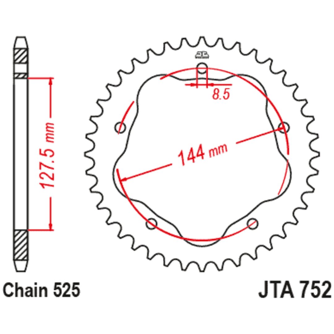 Bakdrev Aluminium Standard 525 JT SPROCKETS – bild 2