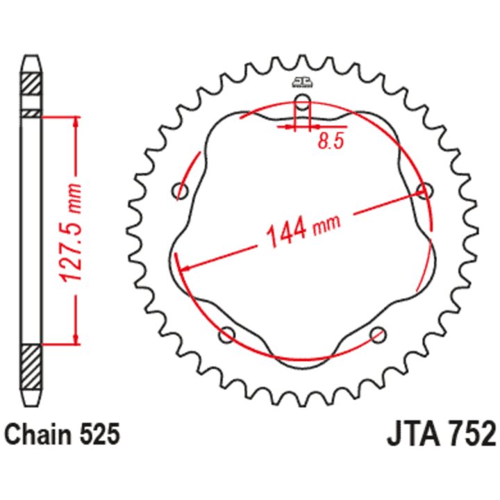 Bakdrev Aluminium Standard 525 JT SPROCKETS – bild 2