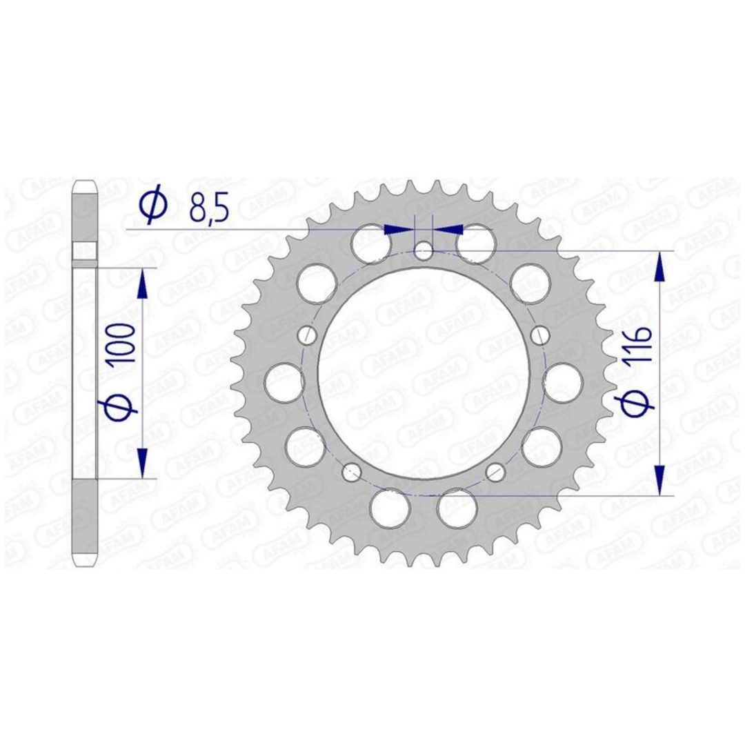 Bakdrev Aluminium Ultra-Light Afam 44/420