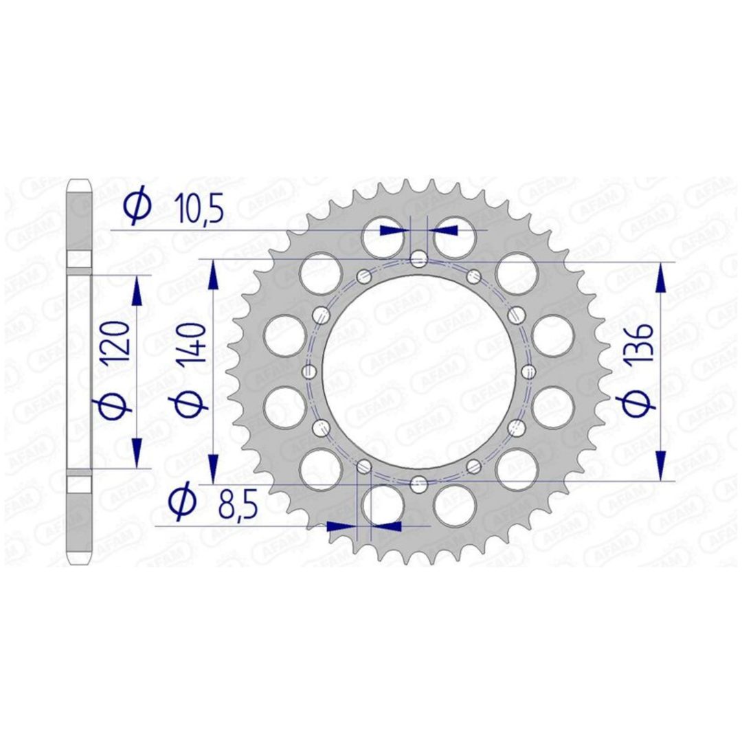 Bakdrev Aluminium Ultra-Light Afam 44/520