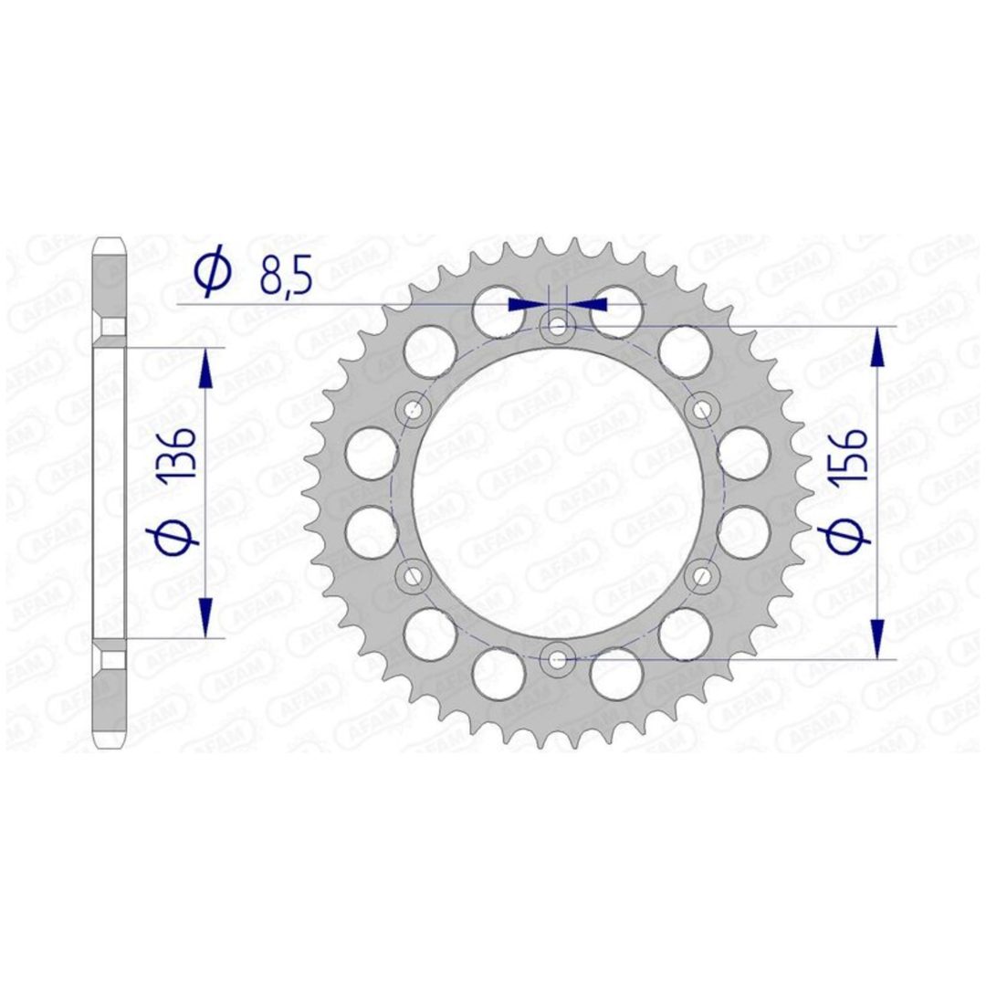 Bakdrev Aluminium Ultra-Light Afam 44/520