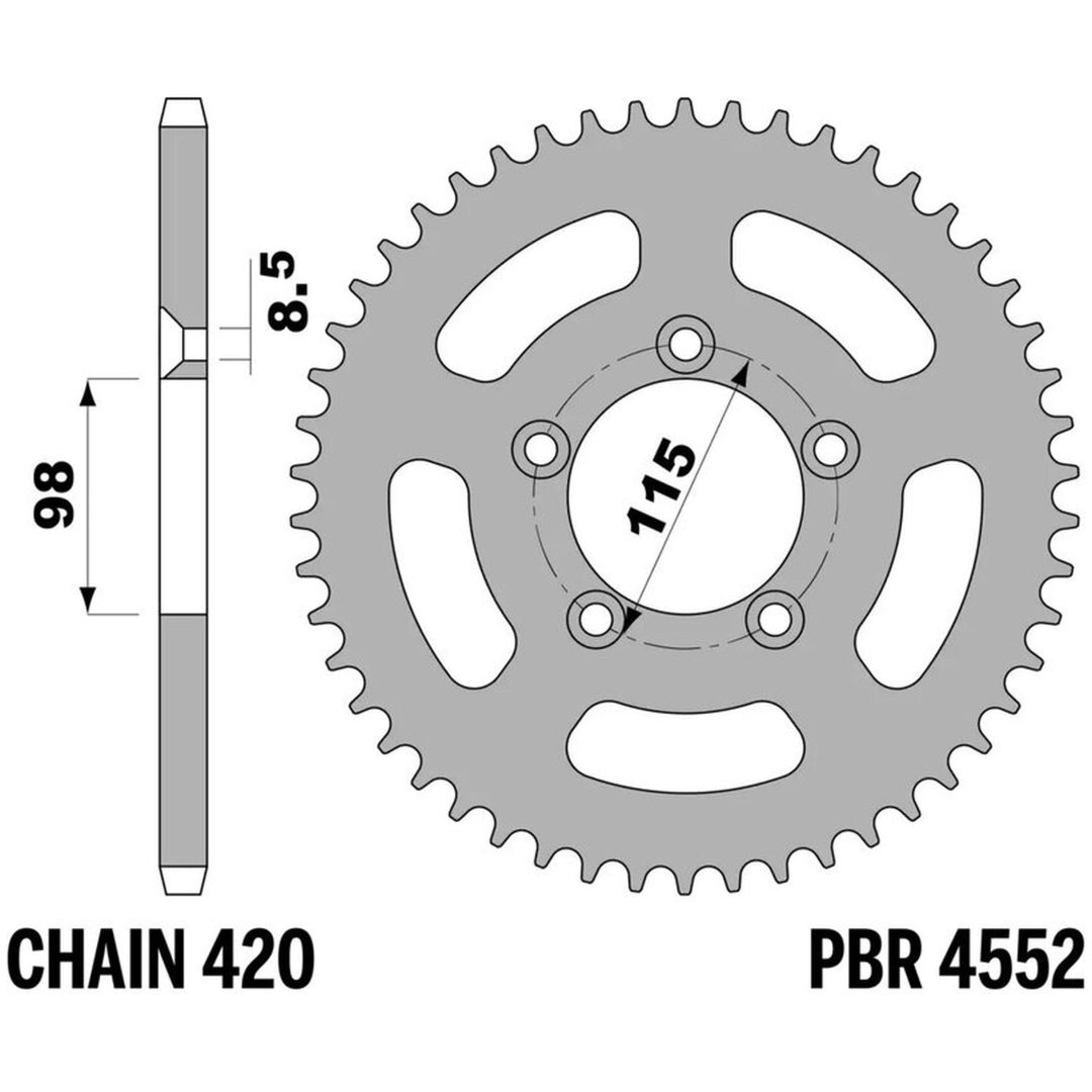 Bakdrev Aluminium Ultralätt PBR Kugg: 38