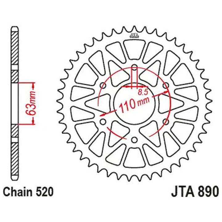 Bakdrev RaceLite 525 Svart JT SPROCKETS – bild 3