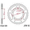 Bakdrev Stål 525 43 Tänder JT SPROCKETS – miniatyr 2