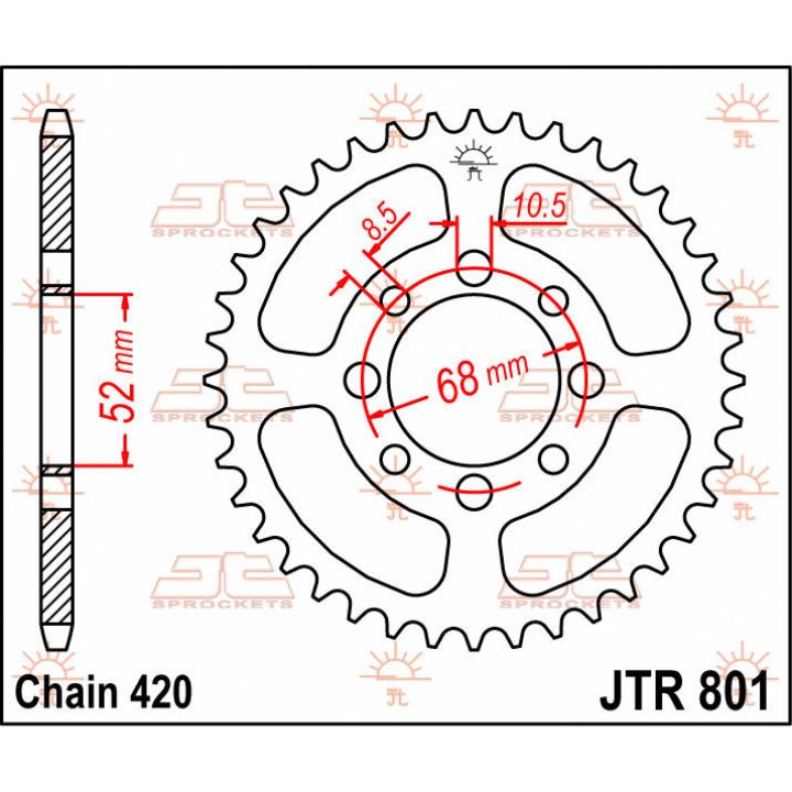 Bakdrev Stål JT 45 Kugg / 420 – bild 2