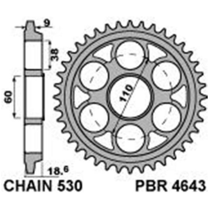 Bakdrev Stål Standard PBR Kugg: 42 – bild 2