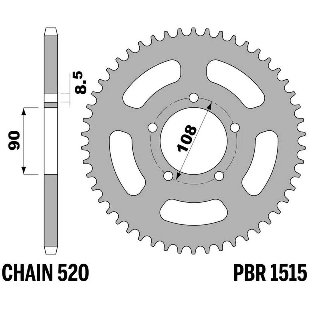 Bakdrev Stål Standard PBR Kugg: 45