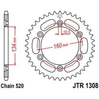 Bakdrev Standard 1330 Svart JT SPROCKETS
