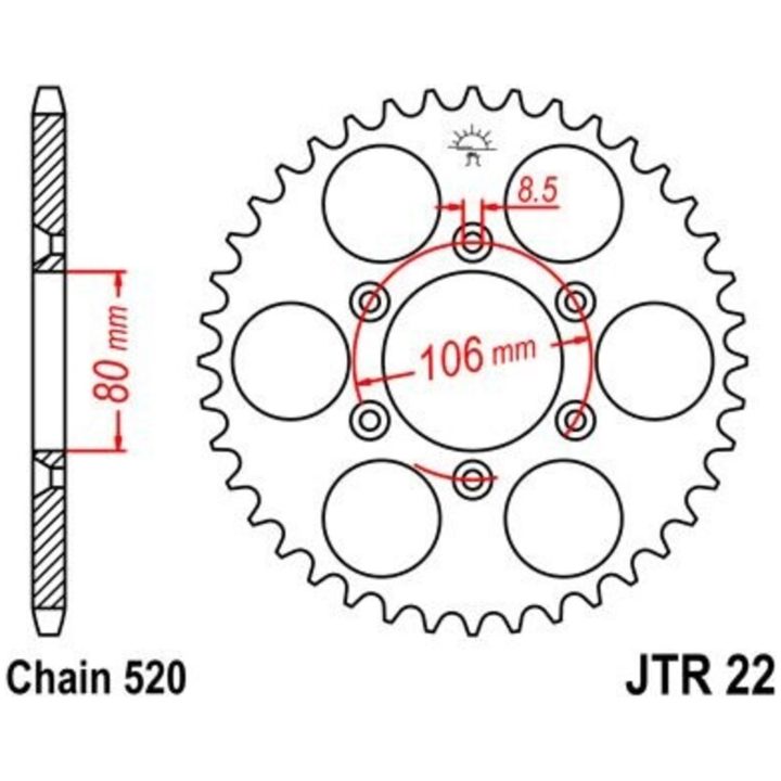 Bakdrev Standard 1330 Svart JT SPROCKETS – bild 2