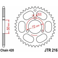 Bakdrev Standard 216 Stål Svart JT SPROCKETS