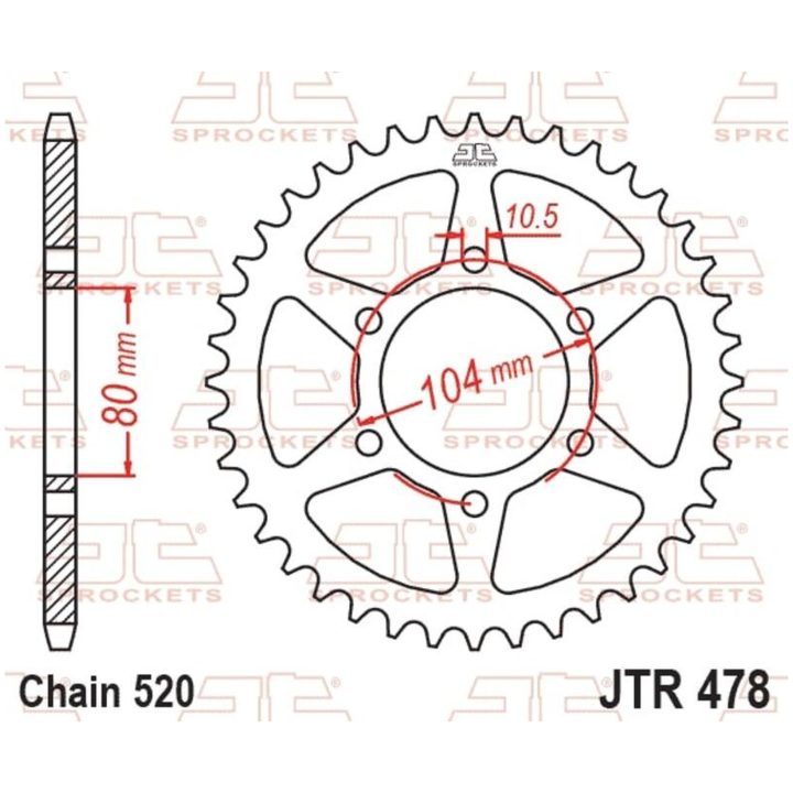 Bakdrev Standard Stål 478 JT SPROCKETS – bild 2