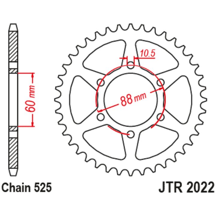 Bakdrev Standard Svart 525 JT SPROCKETS – bild 2