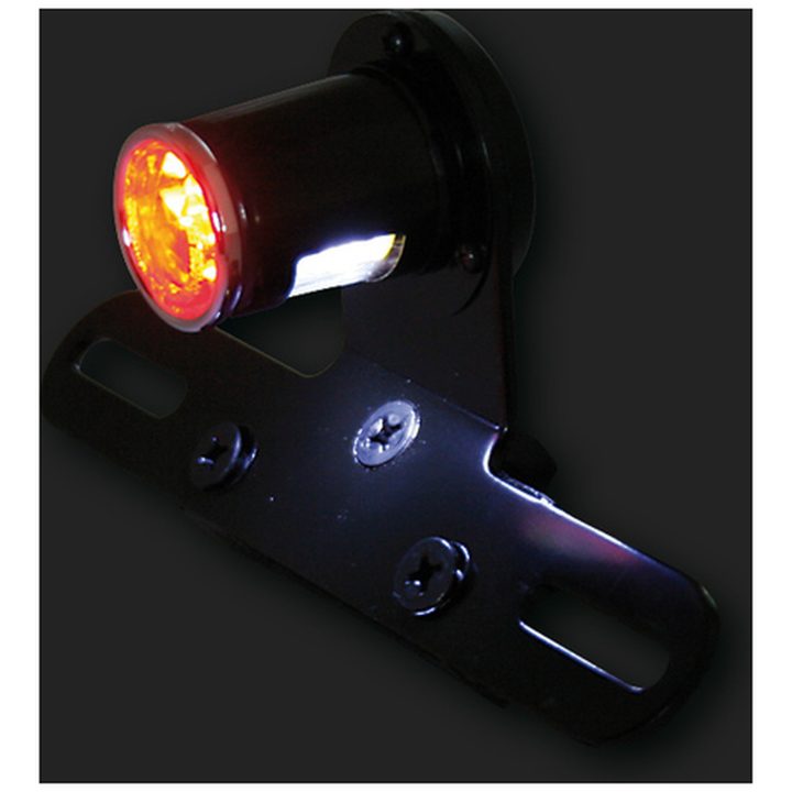 Bakljus Med Fast Nummerplåtshållare Smart Old School Typ 5 LED Svart/Röd HIGHSIDER – bild 3