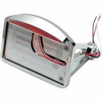 Bakljus med registreringsskylthållare Side Mount Half-Moon LED Krom Röd DRAG SPECIALTIES