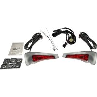 Bakljus/Blinkers Sequential Tour Pak Seat Back Rest Led Lights Röd/Krom CUSTOM DYNAMICS