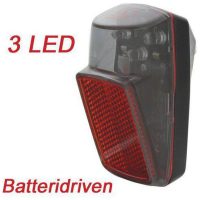 Baklykta LED for skärmmont. 3st LED, med batterier