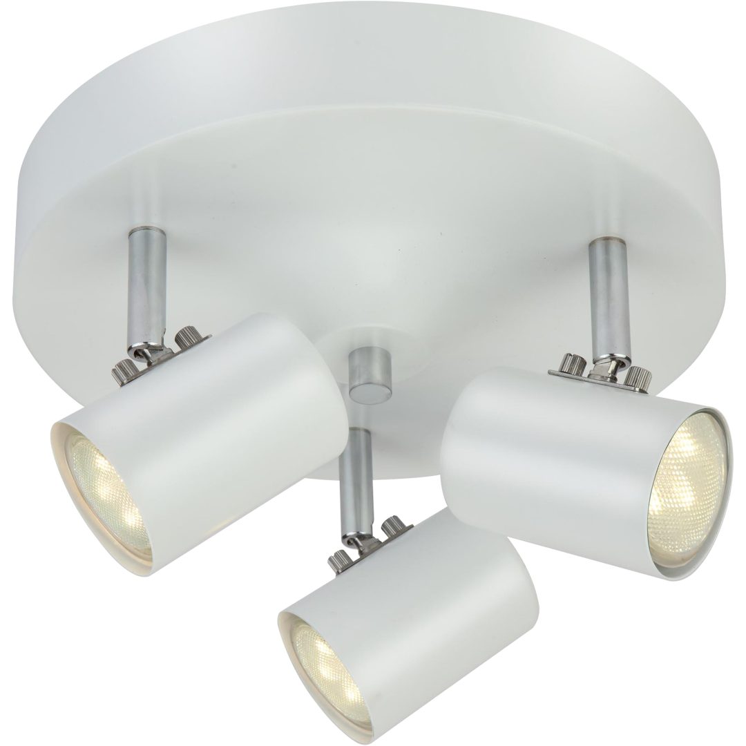 Balder Takspot, 3:a Rund, Vit/krom ANETA HOME Sockel GU10 Vit /Krom