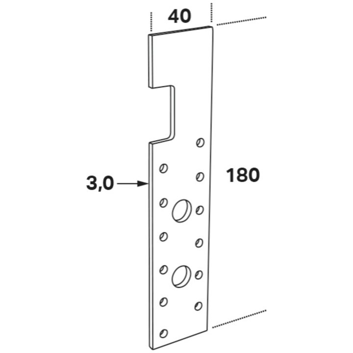 Balkankare Ja 40x180x3,0 FASTCC Bulthål 13 mm – bild 3