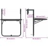 Balkongbord brun 60x64x83,5 cm plast konstrotting vidaXL – miniatyr 9