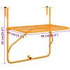 Balkongbord gul 60x40 cm stål vidaXL – miniatyr 7