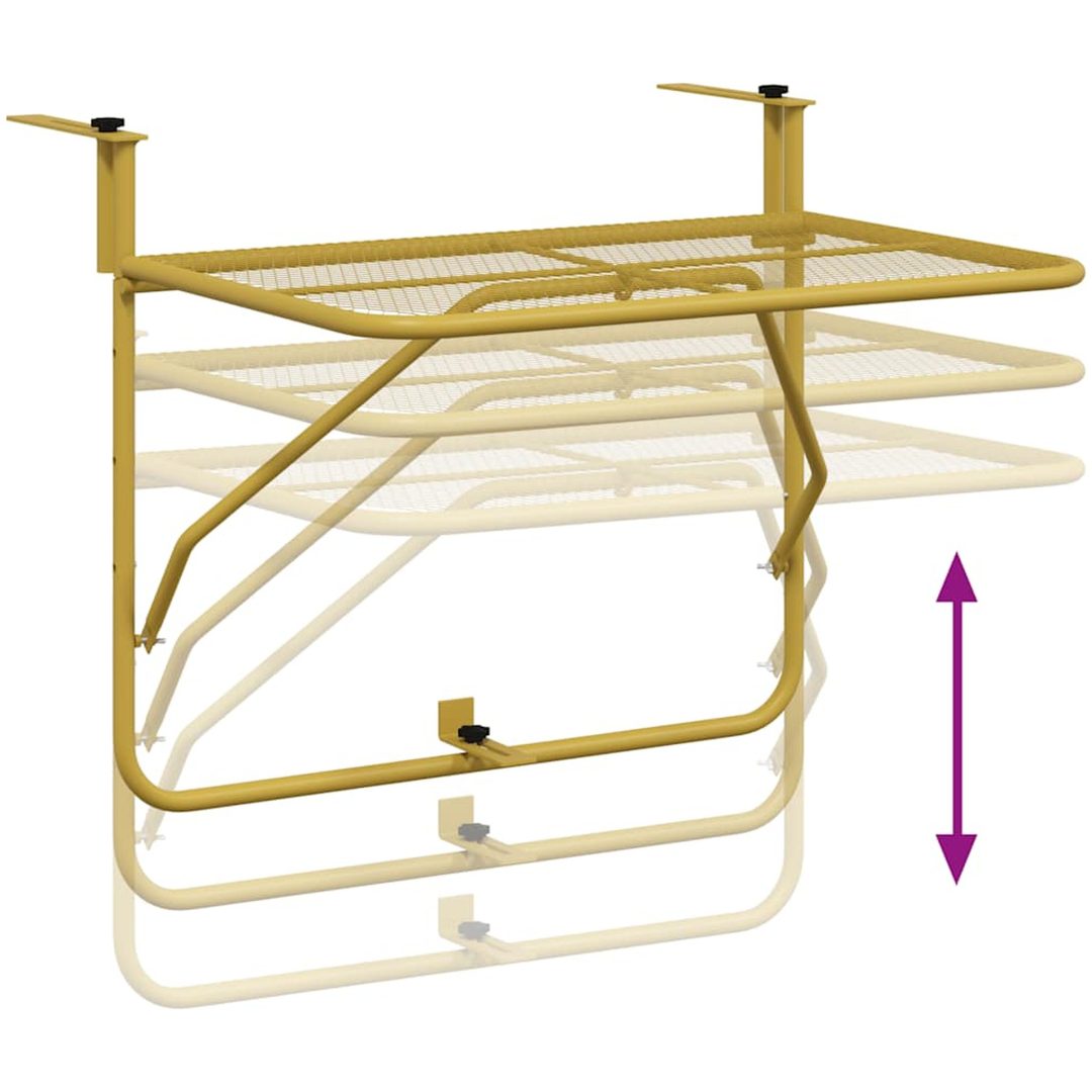 Balkongbord guld 60x40 cm stål vidaXL – bild 8