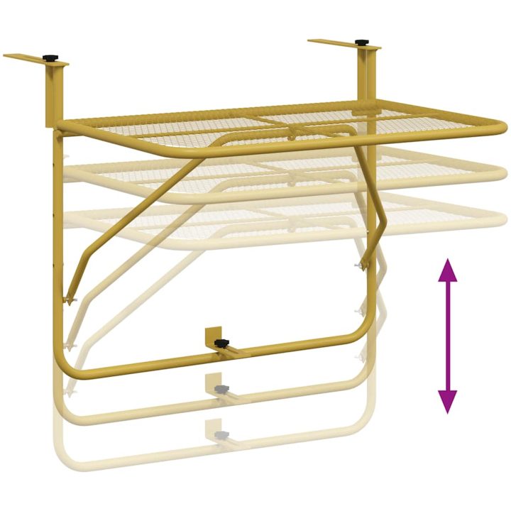 Balkongbord guld 60x40 cm stål vidaXL – bild 8