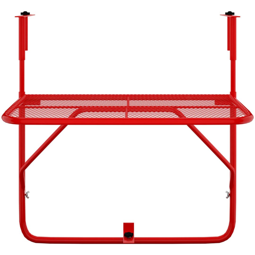 Balkongbord röd 60x40 cm stål vidaXL – bild 3