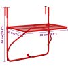 Balkongbord röd 60x40 cm stål vidaXL – miniatyr 7