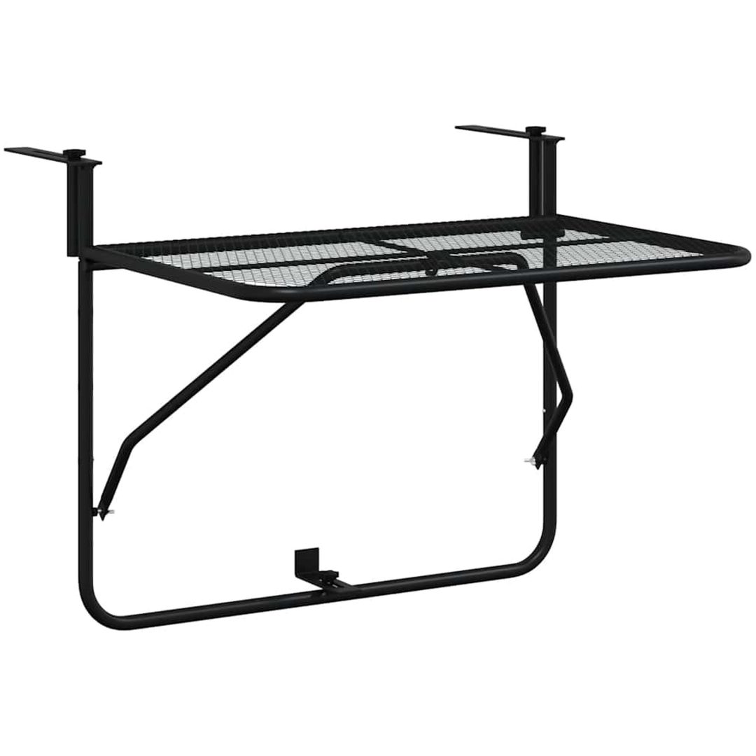 Balkongbord svart 60x40 cm stål vidaXL – bild 2