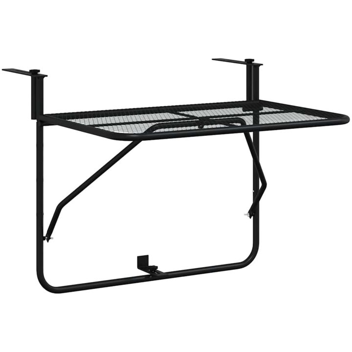 Balkongbord svart 60x40 cm stål vidaXL – bild 2