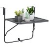 Balkongbord svart 60x40 cm stål vidaXL – miniatyr 3