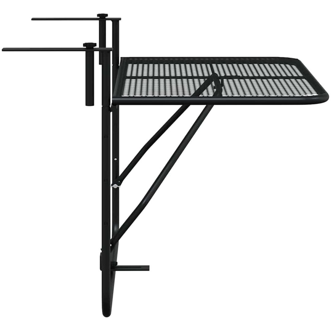 Balkongbord svart 60x40 cm stål vidaXL – bild 7