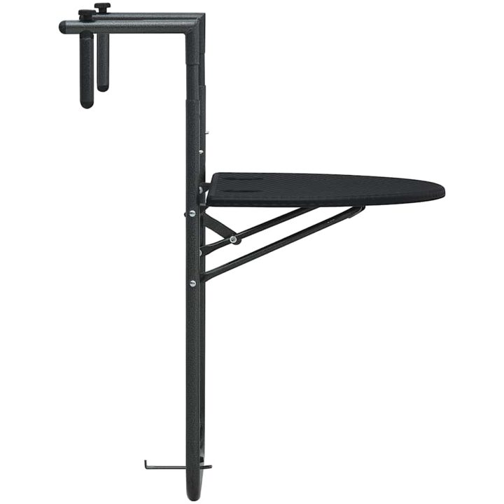Balkongbord svart 60x64x83,5 cm plast konstrotting vidaXL – bild 3