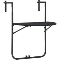 Balkongbord svart 60x64x83,5 cm plast konstrotting vidaXL