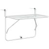Balkongbord vit 60x40 cm stål vidaXL – miniatyr 2