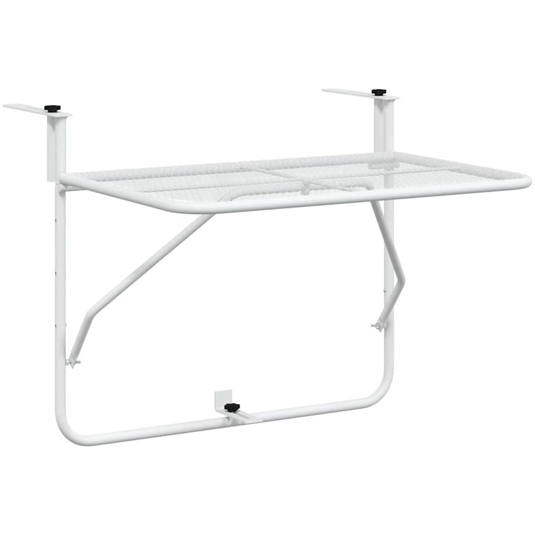 Balkongbord vit 60x40 cm stål vidaXL – bild 2
