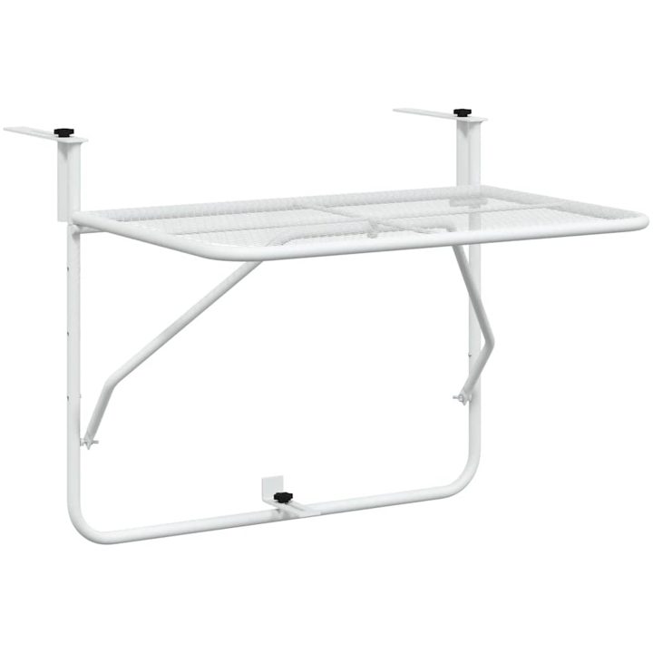 Balkongbord vit 60x40 cm stål vidaXL – bild 2