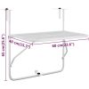 Balkongbord vit 60x40 cm stål vidaXL – miniatyr 7
