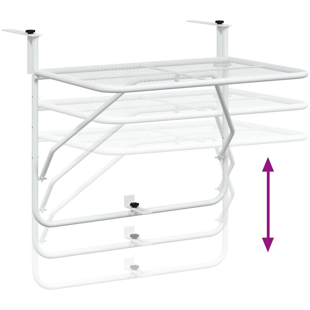 Balkongbord vit 60x40 cm stål vidaXL – bild 8