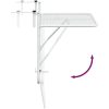 Balkongbord vit 60x40 cm stål vidaXL – miniatyr 9